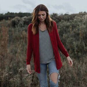 Blondie Apparel Briton Cardigan in Cardinal